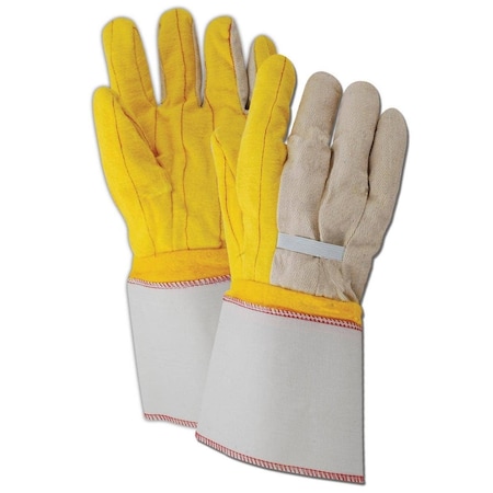 Magid Textile Gloves, Yellow, 12 PK 64JTNEG